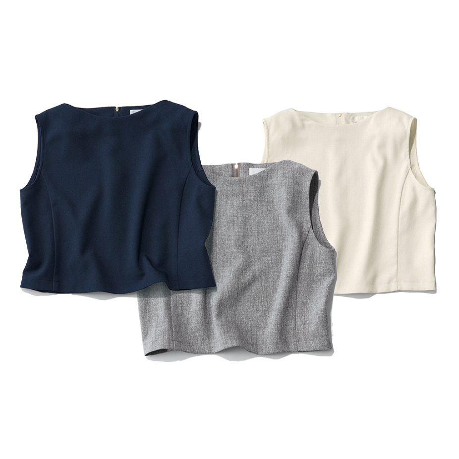 エムセブンデイズのツイード風ノースリーブトップス