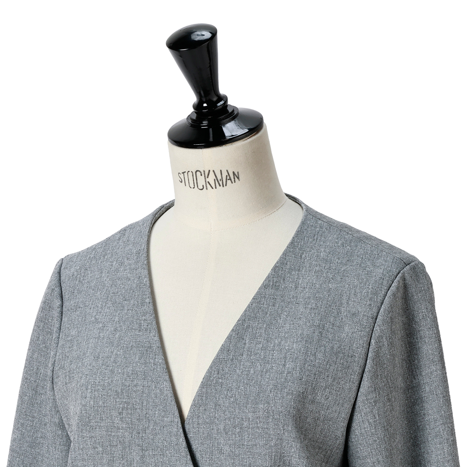 エムセブンデイズのツイード風ノーカラーテーラードジャケットサブカット2