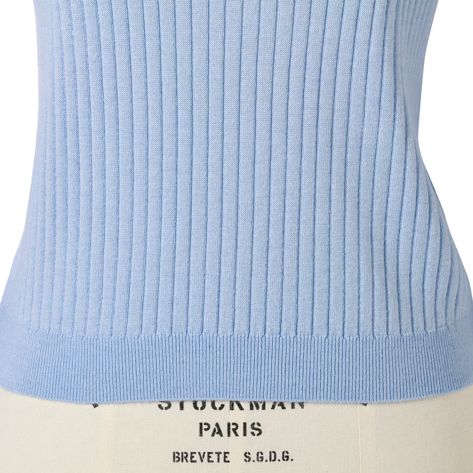 エムセブンデイズのリブクルーネックニット Fabric　feel