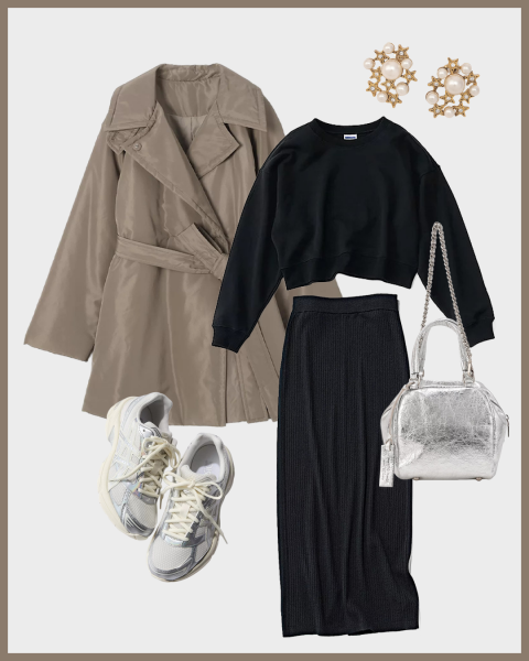 M7days中綿入りトレンチショートコート