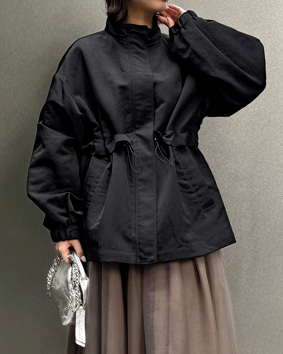 E by eclat 撥水スタンドカラーブルゾン