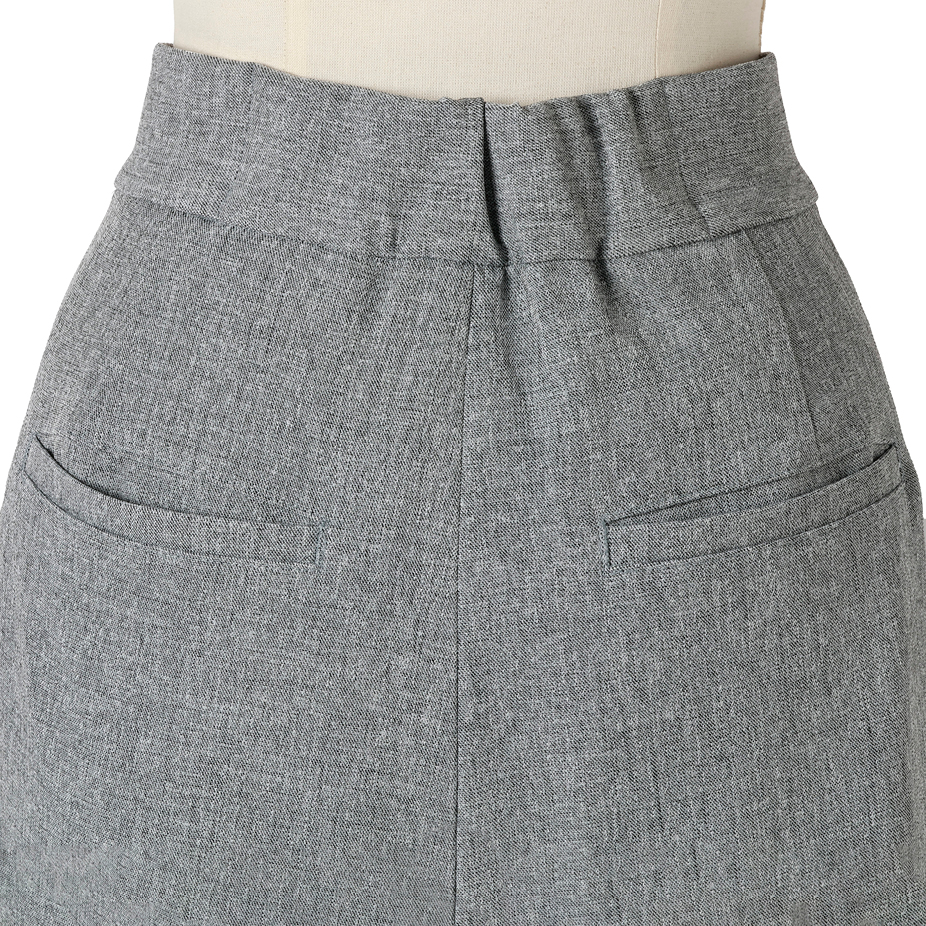 エムセブンデイズのツイード風腰高見えタックパンツサブカット2