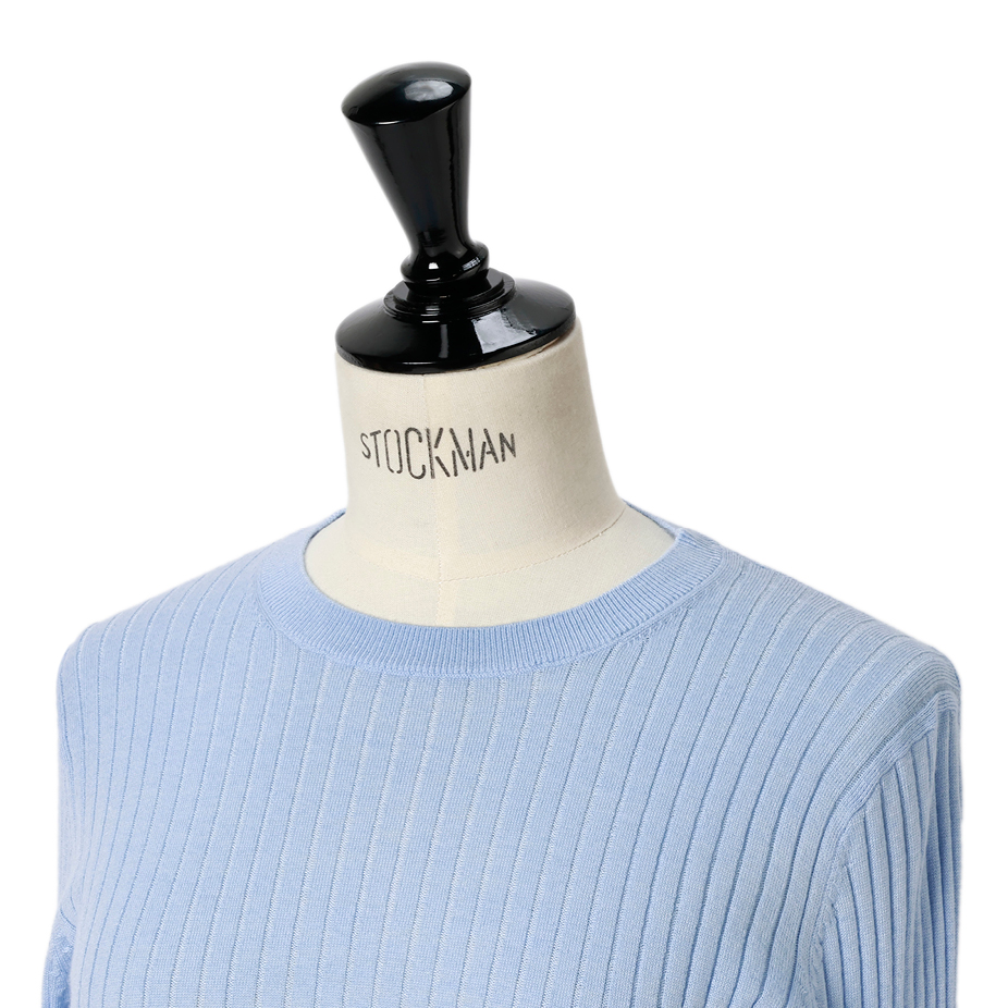 エムセブンデイズのリブクルーネックニット ZOOM!