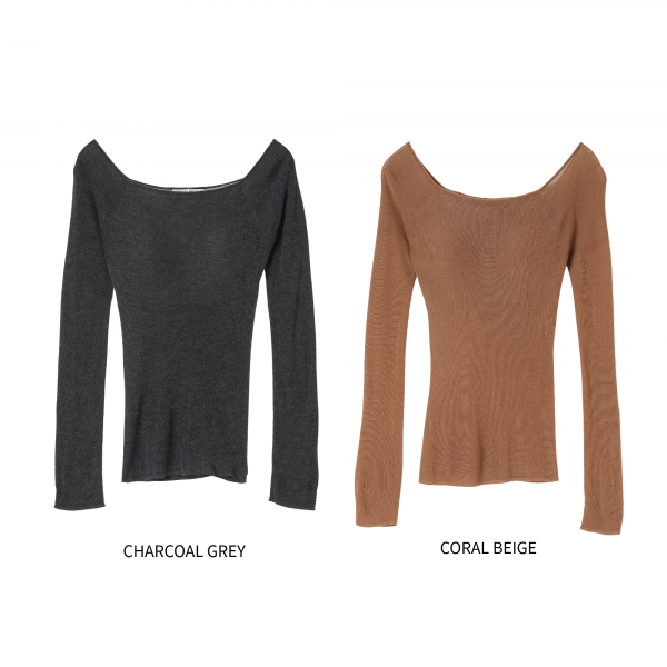 NICENICE MOMENT【SPURSHOP別注】カシミヤ混カップつき 美ニットトップス ロングスリーブ¥29,150