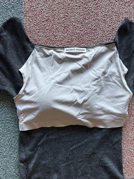 NICENICE MOMENT【SPURSHOP別注】カシミヤ混カップつき 美ニットトップス ロングスリーブ¥29,150