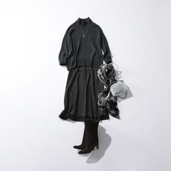 エクラ限定 洗えるE by eclatボトルネックニット¥17,600