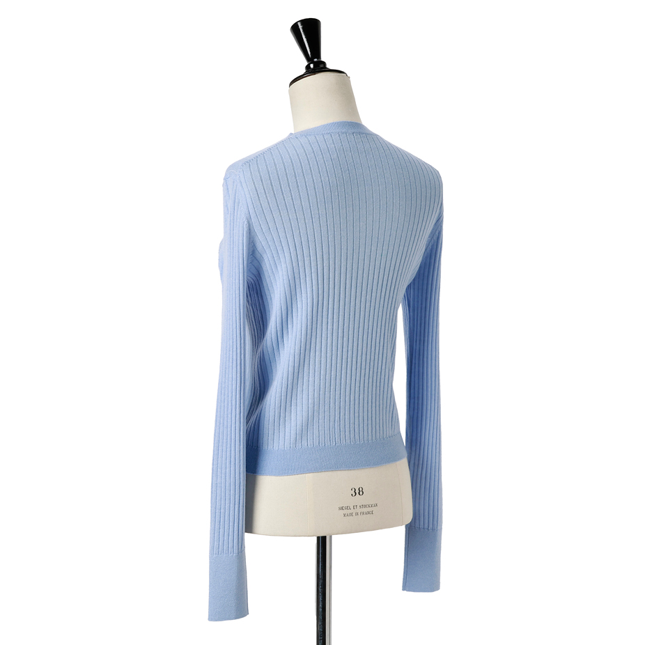 エムセブンデイズのリブクルーネックニットサブカット