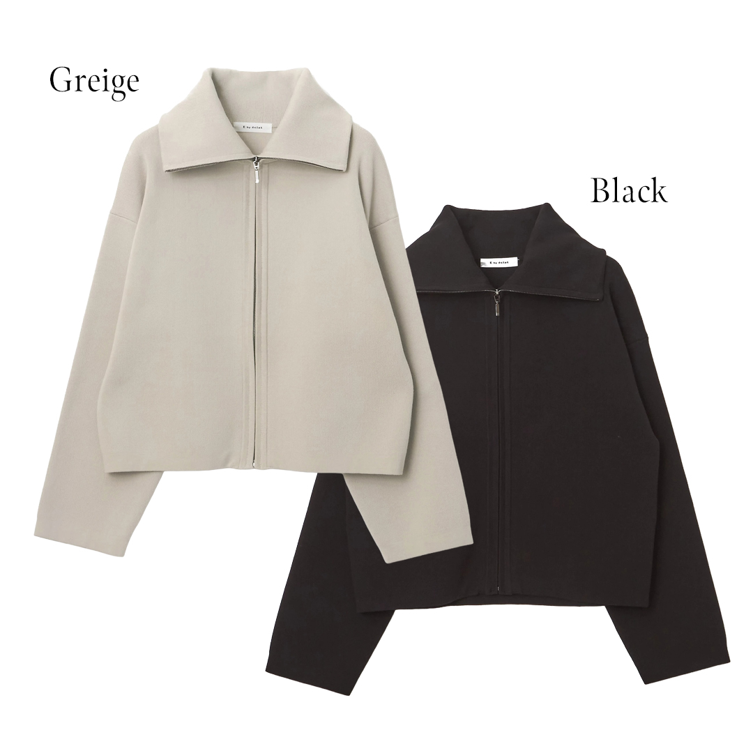 E by eclat ビッグカラーニットブルゾン