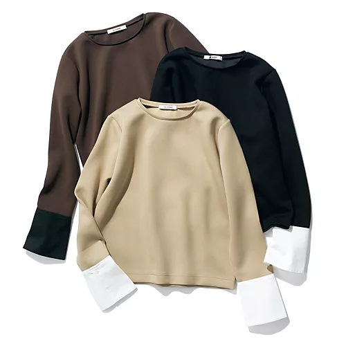 SLOANE×eclat【宮崎桃代さん別注】カフスつきダンボールプルオーバー¥22,000