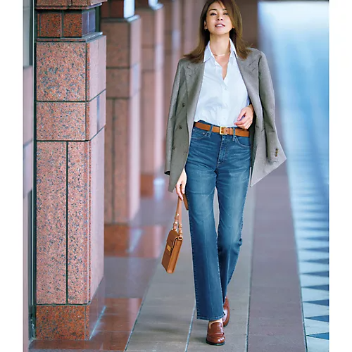 SURT×eclat【別注】ハイライズスリットフレアデニムパンツ￥31,900