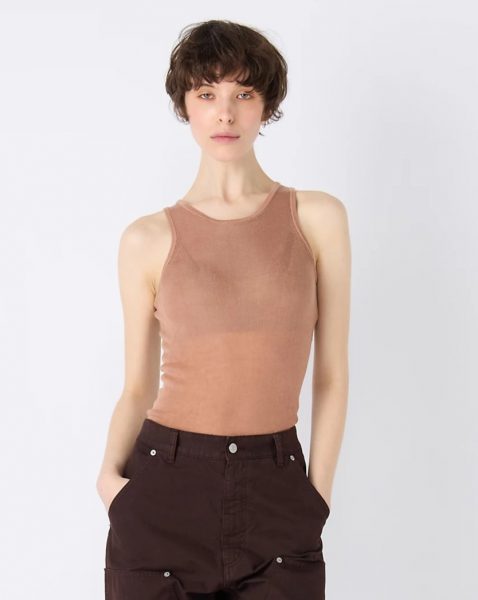 NICENICE MOMENT【SPURSHOP別注】カシミヤ混カップつき 美ニットトップス アメリカンスリーブ¥24,970