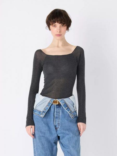 NICENICE MOMENT【SPURSHOP別注】カシミヤ混カップつき 美ニットトップス ロングスリーブ￥29,150