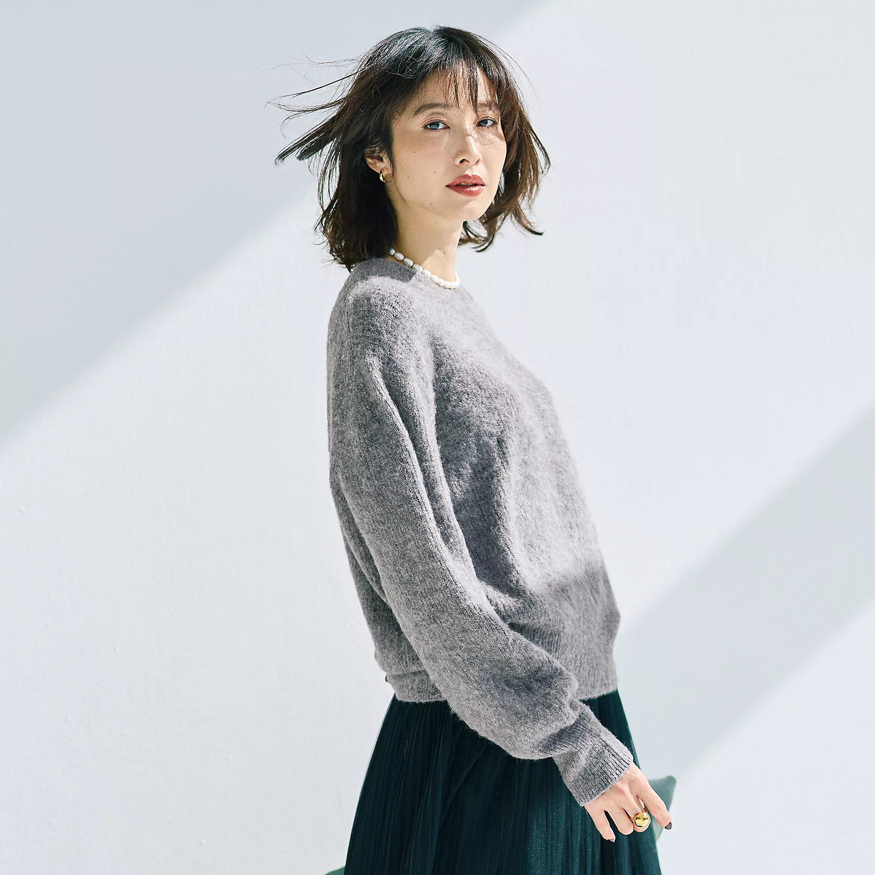 M7days モヘア混ふわ軽コンパクトニット