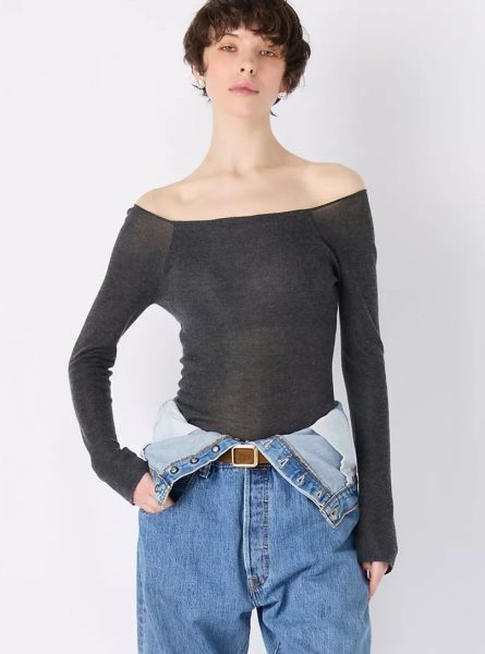 NICENICE MOMENT【SPURSHOP別注】カシミヤ混カップつき 美ニットトップス ロングスリーブ¥29,150