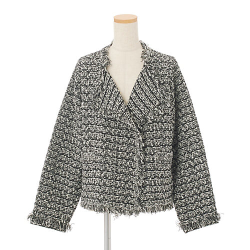 E by eclatツイード風ニットガウンジャケット¥23,100