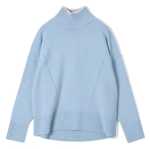 CINOH×eclat【別注】襟裏カシミヤ配色ニット¥39,600