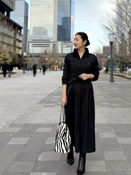 【エクラ 華組 松ヶ崎由紀子さん】綺麗めにもカジュアルにも着こなせる♪50代におすすめE by eclatワンピースコーディネート