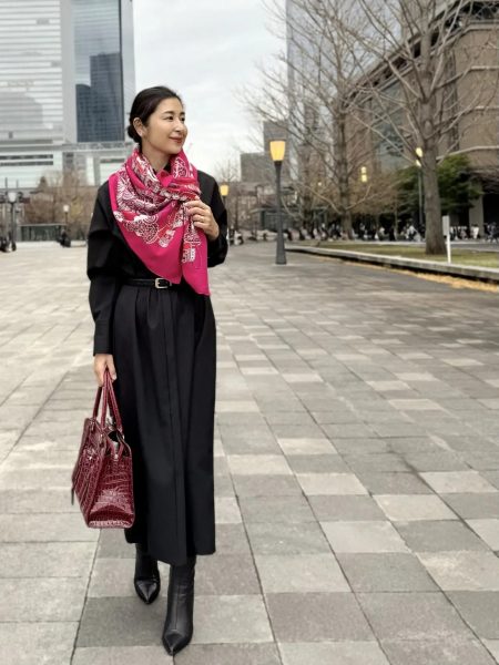 【エクラ 華組 松ヶ崎由紀子さん】綺麗めにもカジュアルにも着こなせる♪50代におすすめE by eclatワンピースコーディネート