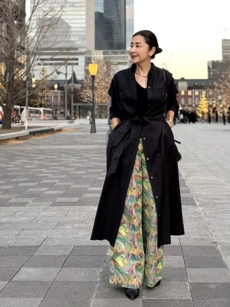 【エクラ 華組 松ヶ崎由紀子さん】綺麗めにもカジュアルにも着こなせる♪50代におすすめE by eclatワンピースコーディネート