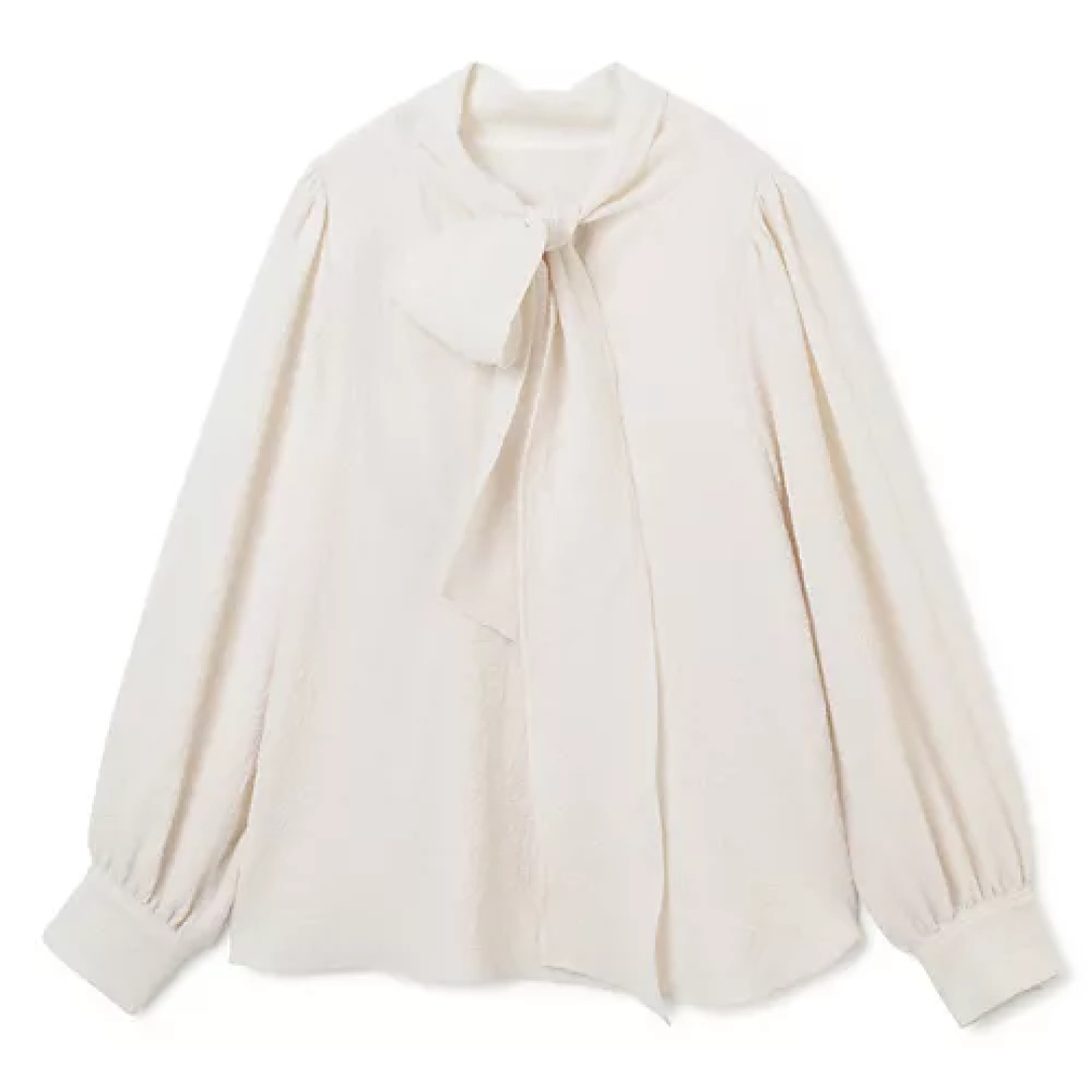 エムセブンデイズ 【徳原文子さんコラボ】シボ感ボウタイブラウス