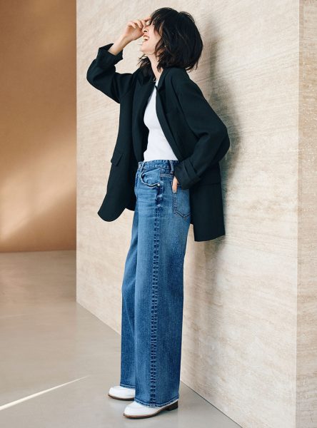 【50代 デニム】スタイリスト・村山佳世子さんコラボ！ 大人に似合う「きれいめワイドデニム」 éclat premium2026年3月号特集