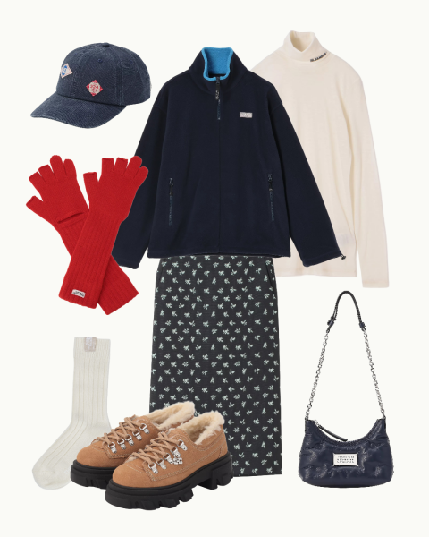 人気のハーフジップフリースは重ね着次第で長く着られる!