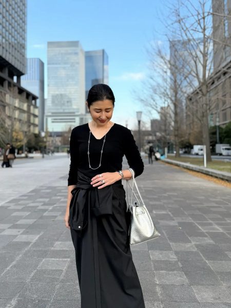 【エクラ 華組 松ヶ崎由紀子さん】綺麗めにもカジュアルにも着こなせる♪50代におすすめE by eclatワンピースコーディネート