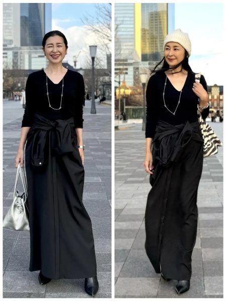 【エクラ 華組 松ヶ崎由紀子さん】綺麗めにもカジュアルにも着こなせる♪50代におすすめE by eclatワンピースコーディネート