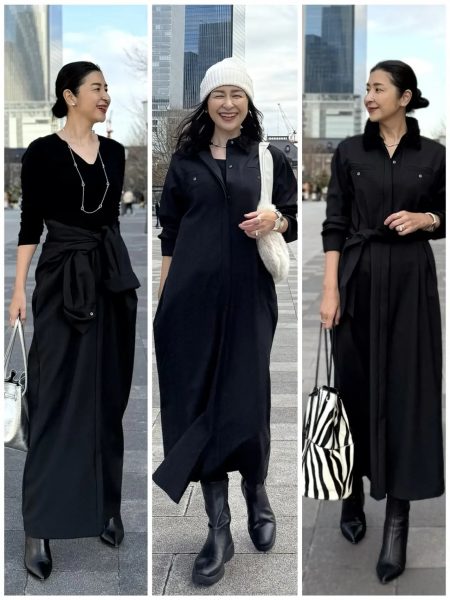 【エクラ 華組 松ヶ崎由紀子さん】綺麗めにもカジュアルにも着こなせる♪50代におすすめE by eclatワンピースコーディネート