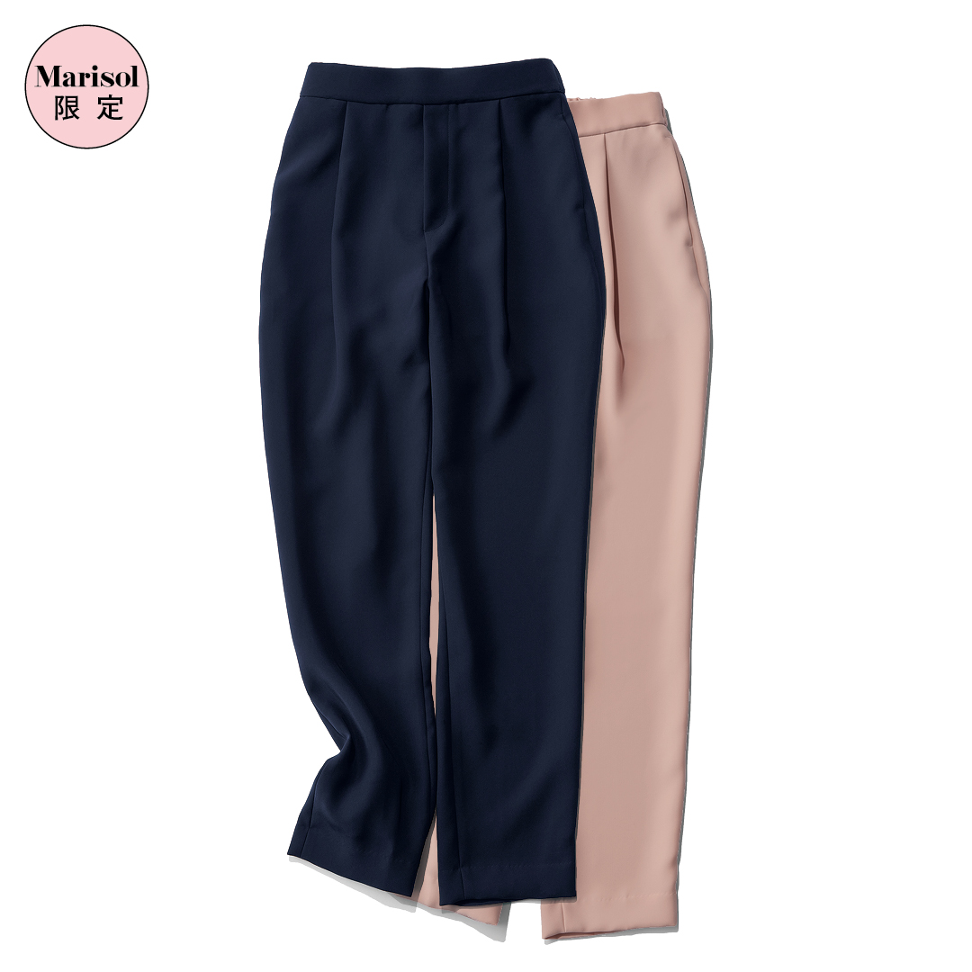 エムセブンデイズの【洗える】【とろみ】【脚長】理想のお仕事テーパードパンツ