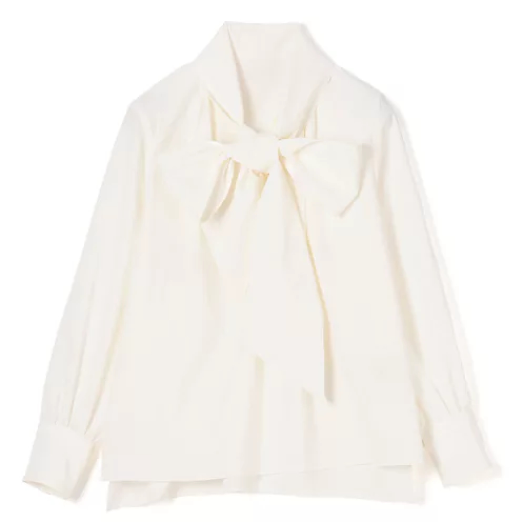 エムセブンデイズ ハリ感ボウタイブラウス