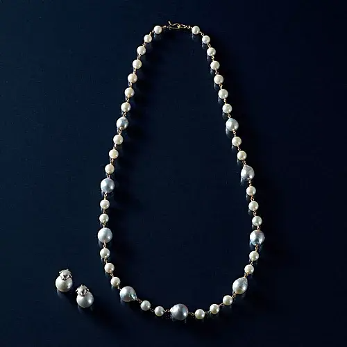 Bon Magique×éclat 【別注】白蝶パール ネックレス＆ピアス