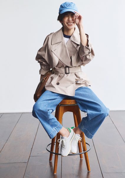 人気モデル・神山まりあさんがイチから考えたショートトレンチ・ラップパンツ・アシンメトリーTシャツ出来上がり！