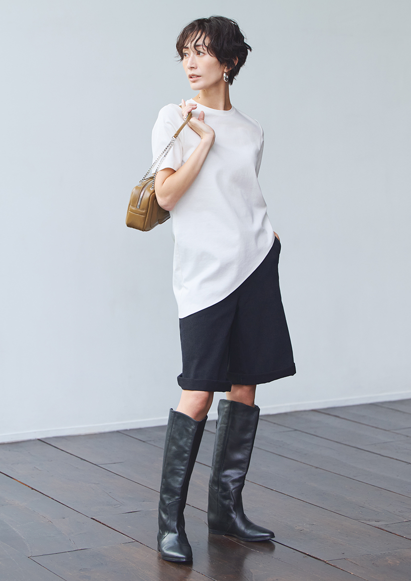 人気モデル・神山まりあさんがイチから考えたショートトレンチ・ラップパンツ・アシンメトリーTシャツ出来上がり！