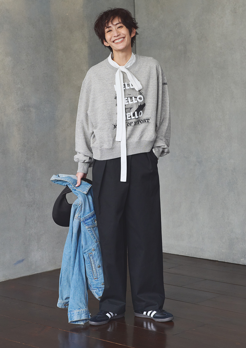 人気モデル・神山まりあさんがイチから考えたショートトレンチ・ラップパンツ・アシンメトリーTシャツ出来上がり！