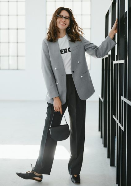 CINOH【HPS別注】 パールボタン ノーカラージャケット