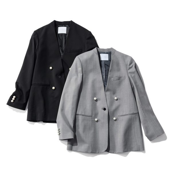 CINOH【HPS別注】 パールボタン ノーカラージャケット