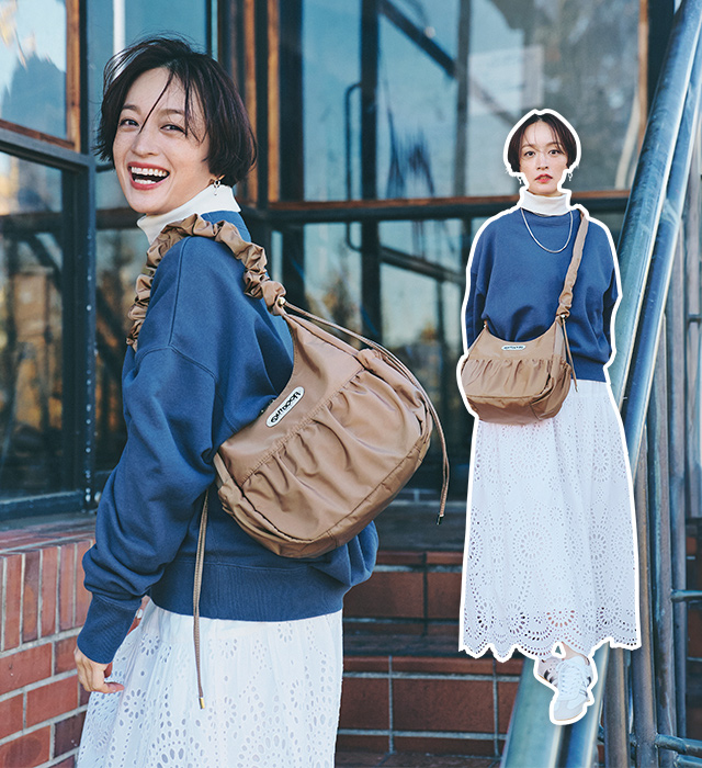 OUTDOOR PRODUCTS×LEE100人隊おでかけ部別注「可愛げ２wayギャザーショルダー」完成！