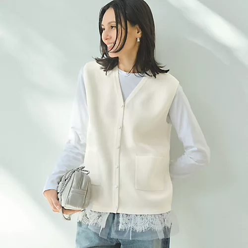 Room no.8 for E by eclat チュールレースニットジレ