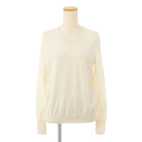E by eclatシルクカシミヤ混浅Vネックニット¥20,900