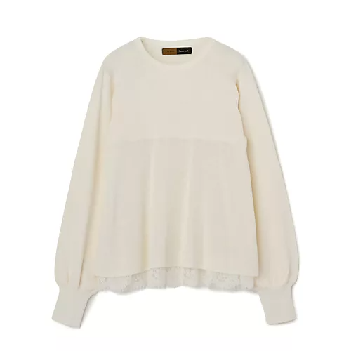 E by eclatRoom no.8 for E by eclat 裾レースペプラムニット¥25,300