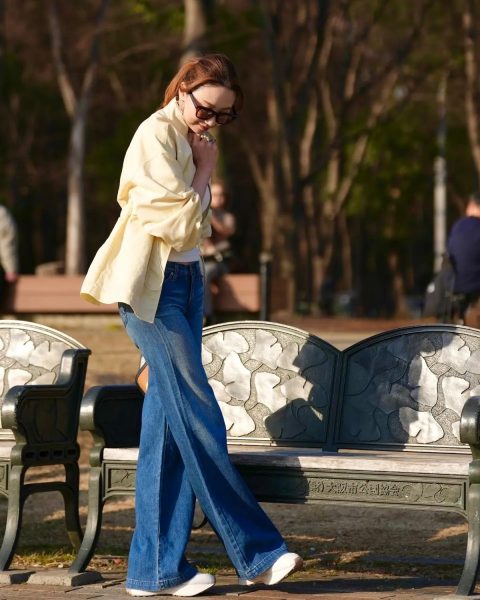 【エクラ 華組 法村麻起子さん】春を軽やかに纏う「E by eclat・撥水スタンドカラーブルゾン」