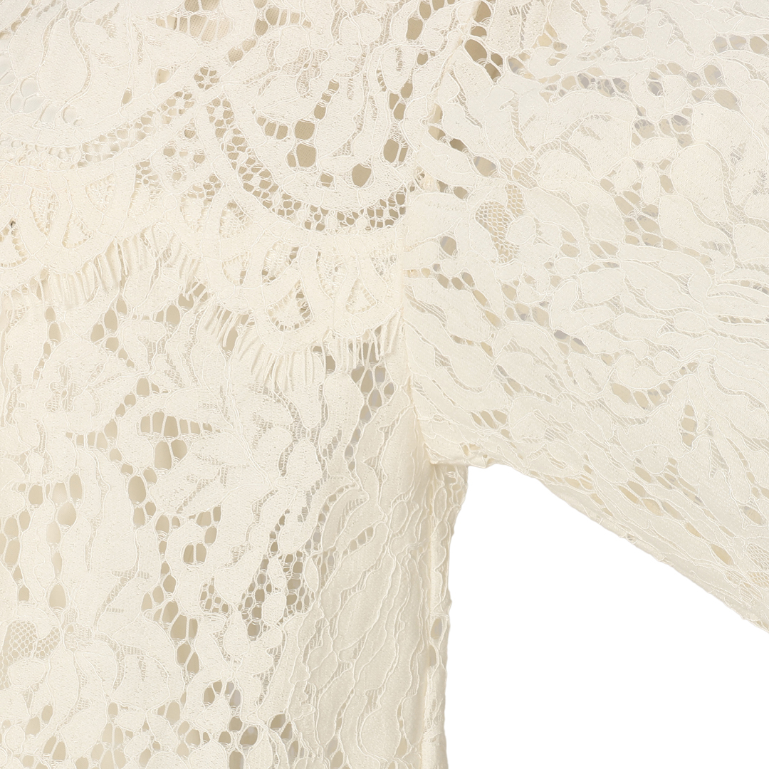 エムセブンデイズの【加藤かすみさんコラボ】【洗える】大人レースブラウス Fabric texture