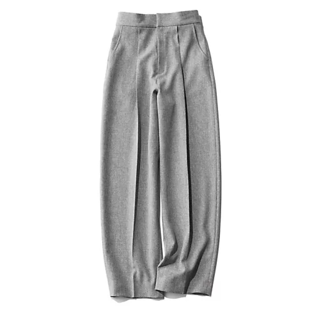 エムセブンデイズ ツイード風腰高見えタックパンツ