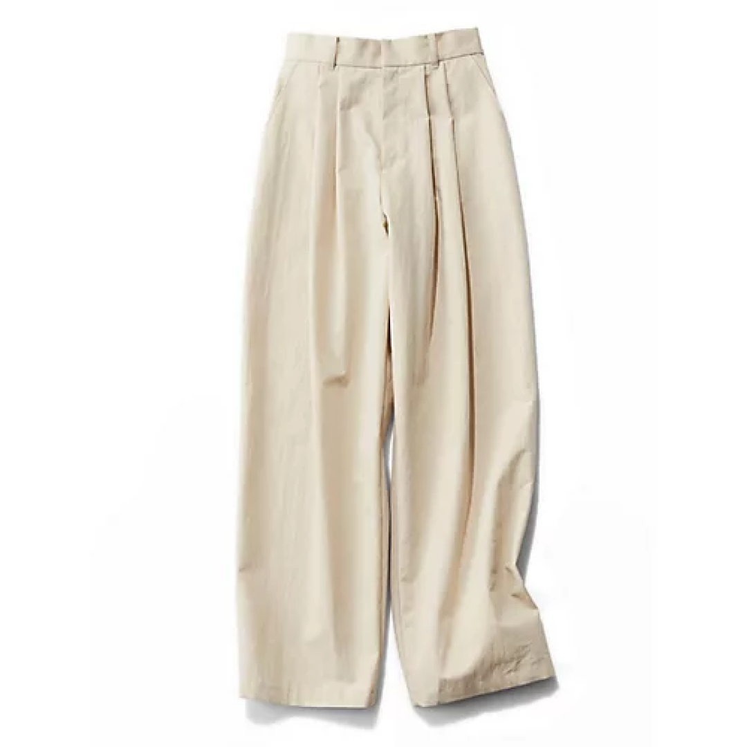 エムセブンデイズ 【洗える】ハリ感カーヴィーパンツ