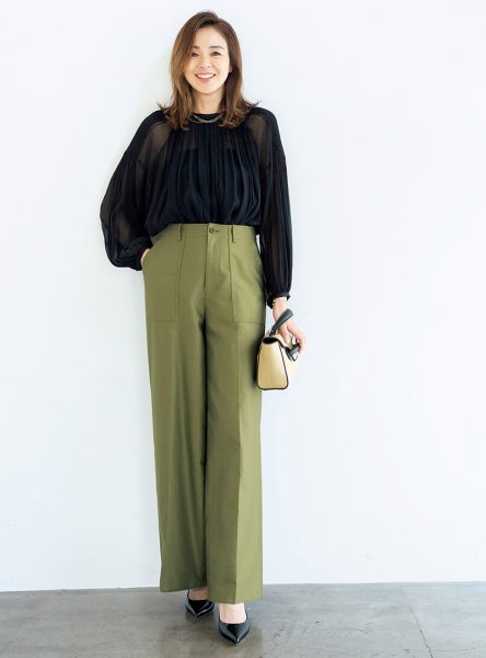 【40代・ 50代 パンツ】大人気「大人ベイカーパンツ」に新型ワイドが登場！éclat2026年4月号特集