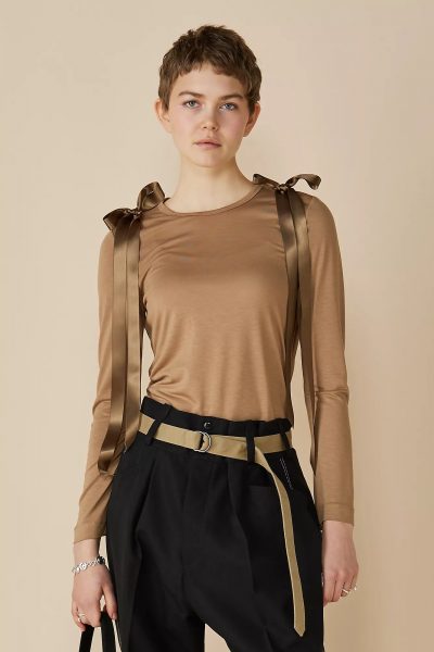 SIMONE ROCHABOW RIBBON TAIL LONG SLEEVE T－SHIRT￥61,600