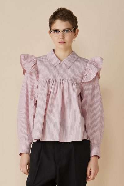 GANNIOxford Stripe Frill Blouse¥60,500