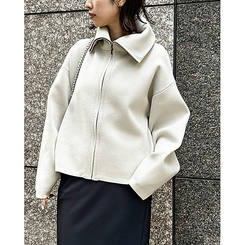 E by eclatビッグカラーニットブルゾン￥18,700