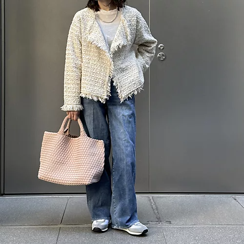 E by eclatツイード風ニットガウンジャケット￥23,100